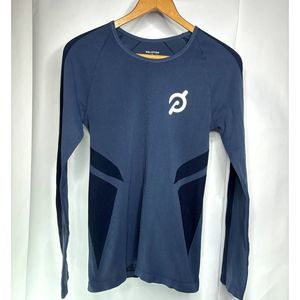 Peloton Blue Seamless Athletic Long Sleeve Shirt Top Spandex Nylon Womens NWOT